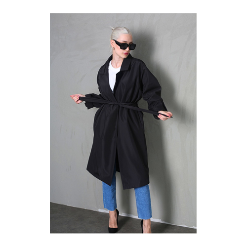 Bild von Madmext Schwarzer Trenchcoat Mit Zweireihigem Kragen für Damen