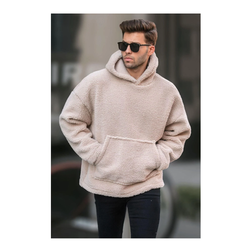 Bild von Modisches Madmext Beiges Oversize Plüsch Sweatshirt für Herren
