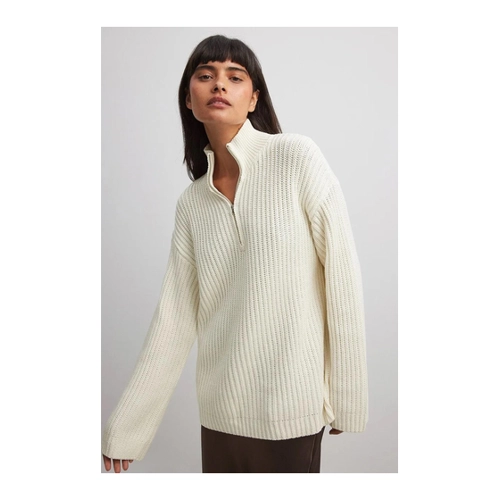 Bild von Madmext Basic-Pullover mit Reißverschlusskragen in Knochenform für Damen