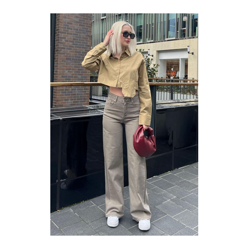 Bild von Madmext Milchbraune, Gerade, Weite Jeans für Damen - 40