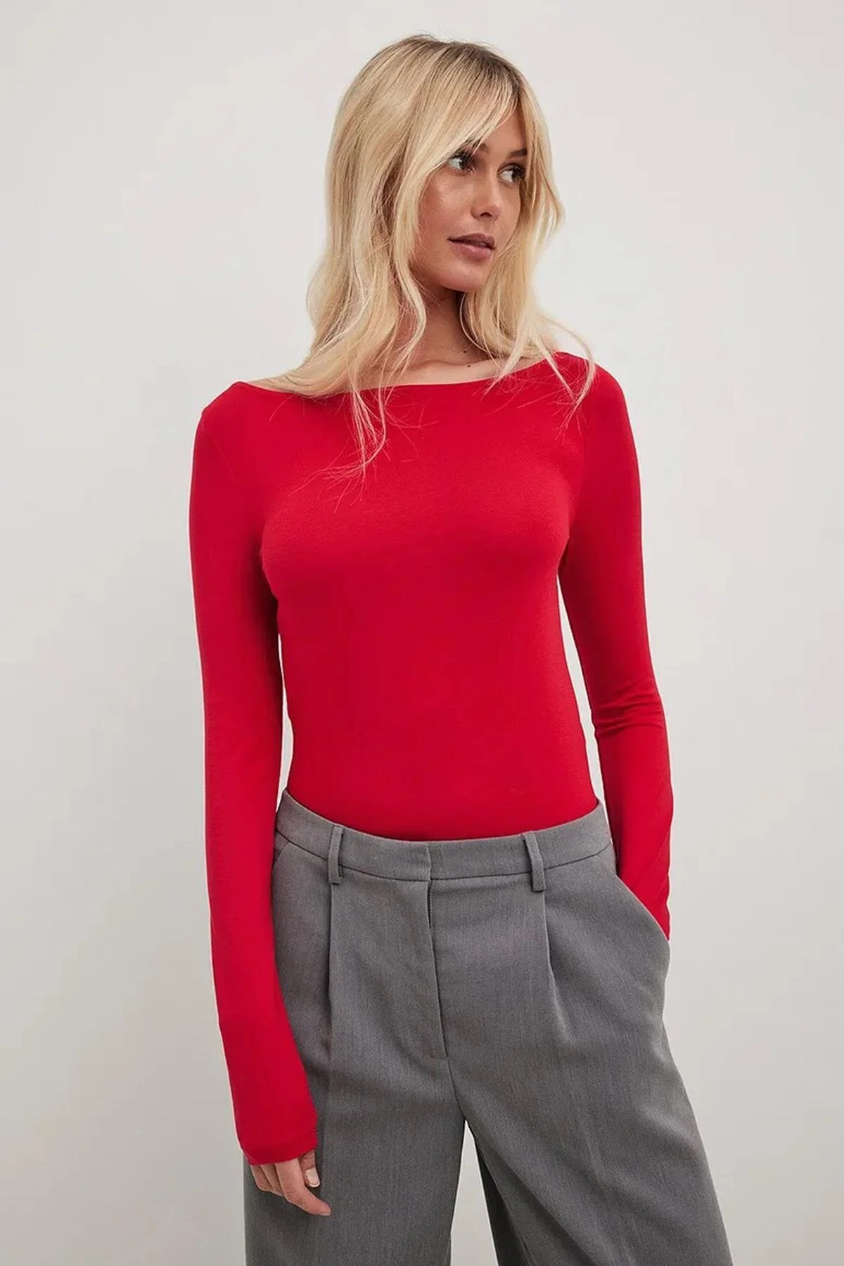 Bild von Madmext Roter Basic-body Mit U-boot-ausschnitt für Damen - S