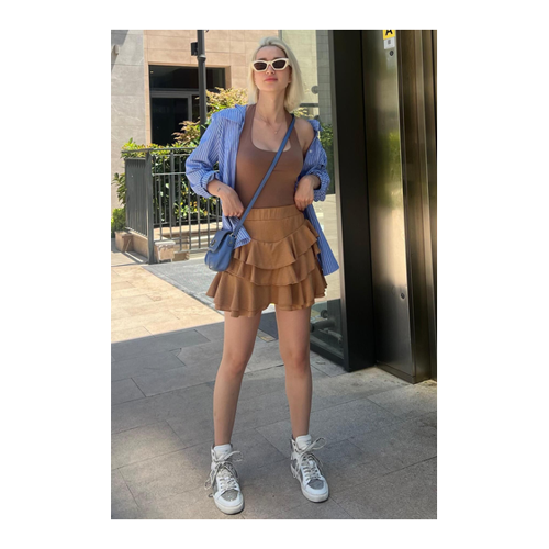 Bild von Madmext Kamelfarbener Mykonos Minirock für Damen - S
