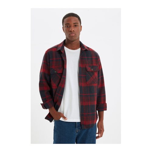 Bild von Trendyol Collection Weinrotes Winter-Holfällerhemd – Ideal für Casual-Anlässe