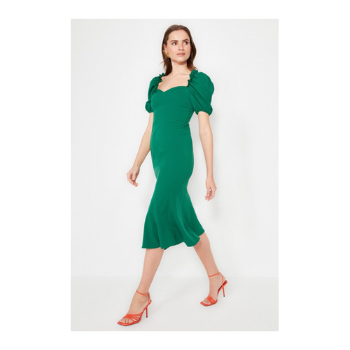 Bild von Trendyol Collection Smaragdgrünes, Gefüttertes, Gewebtes Abendkleid für Damen - 34