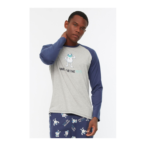 Bild von Trendyol Collection Marineblau-graues Pyjama-Set für Herren