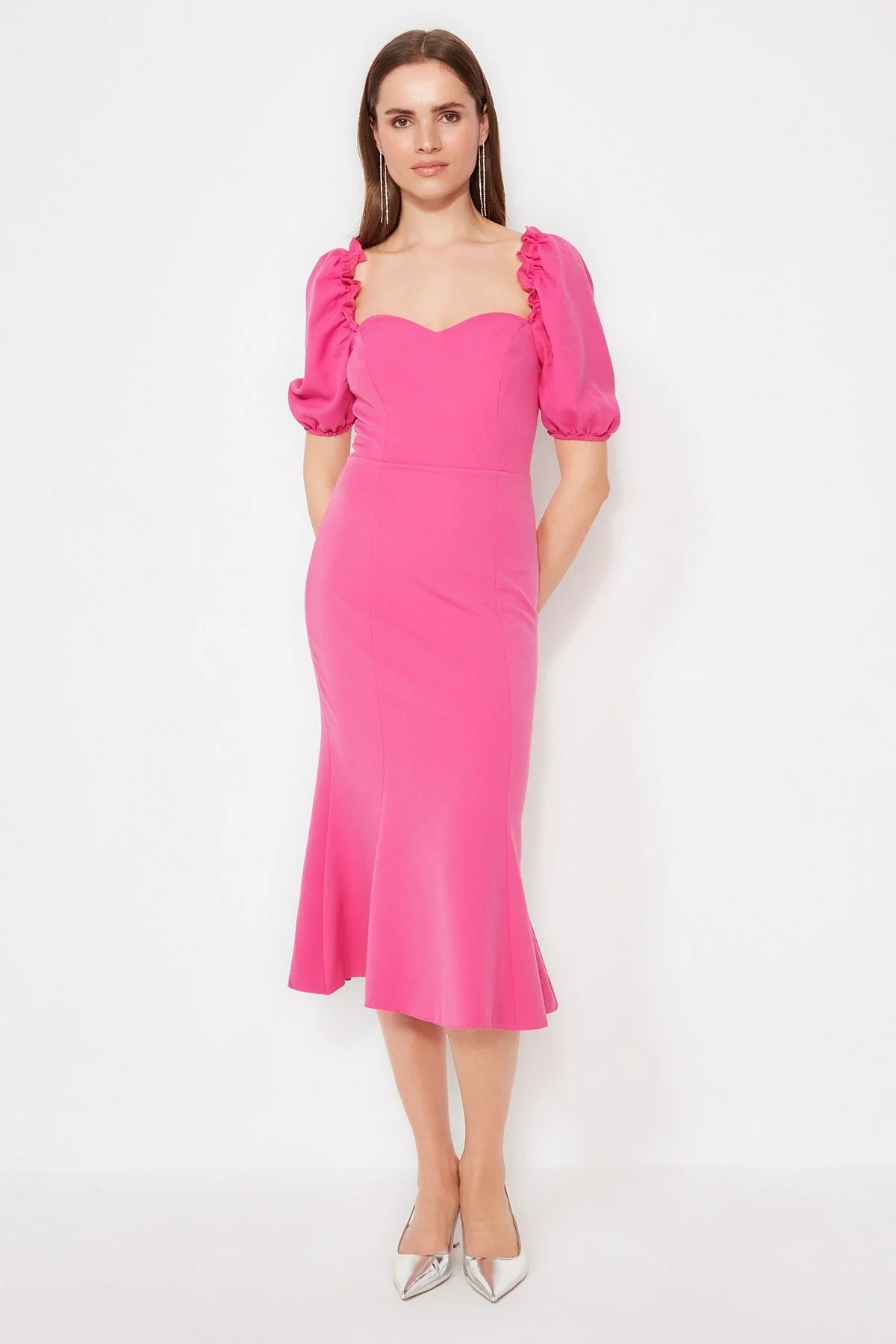Bild von Trendyol Collection Fuchsia Gewebtes Abendkleid Kragendetail für Damen - 40