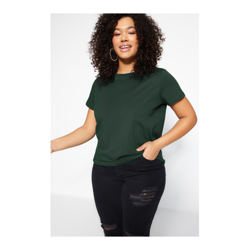 Bild von Trendyol Curve Smaragdgrünes Strick-T-Shirt für Damen – 5XL
