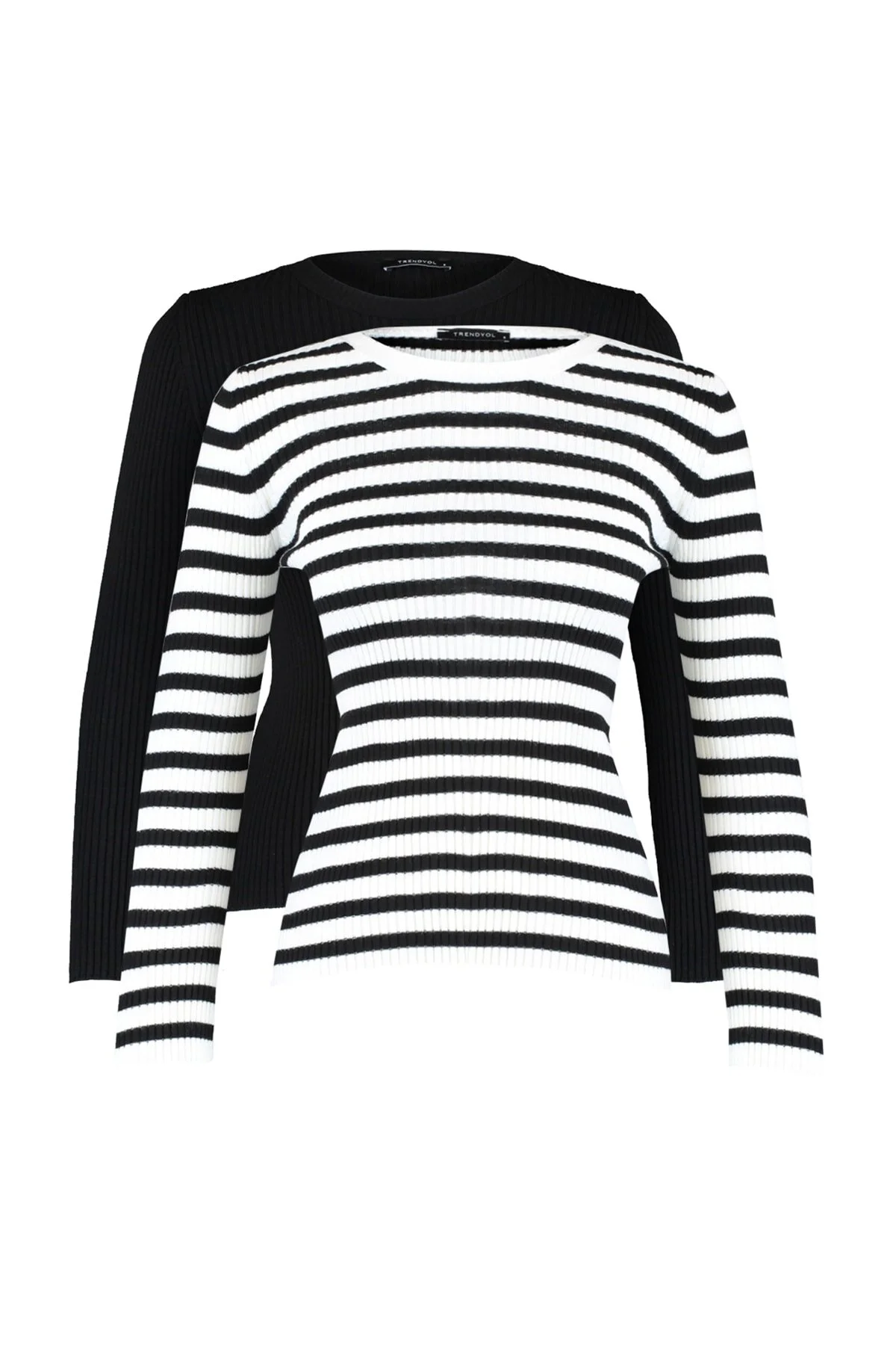 Bild von Trendyol Collection Schwarz-mehrfarbige Strickpullover Im Doppelpack für Damen - XL