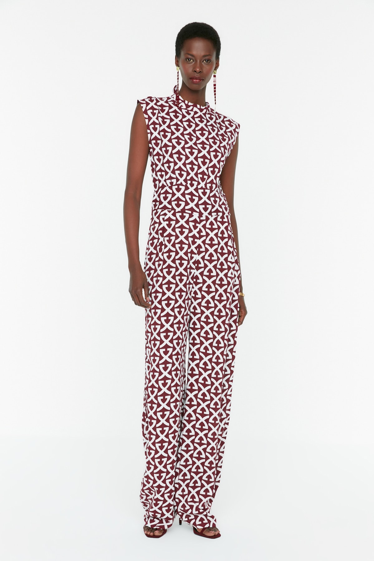Bild von Trendyol Collection Jumpsuit Mit Detailliertem Muster Und Brauner Rückseite für Damen - 38