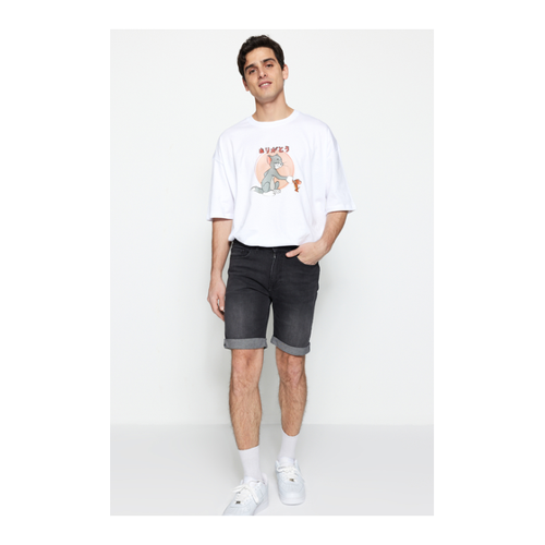Bild von Trendyol Collection Anthrazitfarbene Destroyed Skinny Fit Shorts für Herren - 36