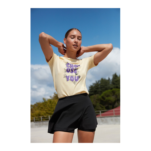 Bild von Trendyol Collection Schwarzer 2-lagiger Tennis-strick-sportshortsrock Mit Shorts Innen für Damen - XS