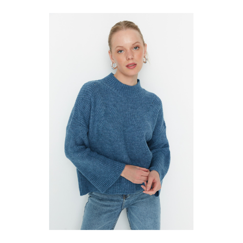 Bild von Trendyol Collection Indigofarbener Basic-Strickpullover für Damen