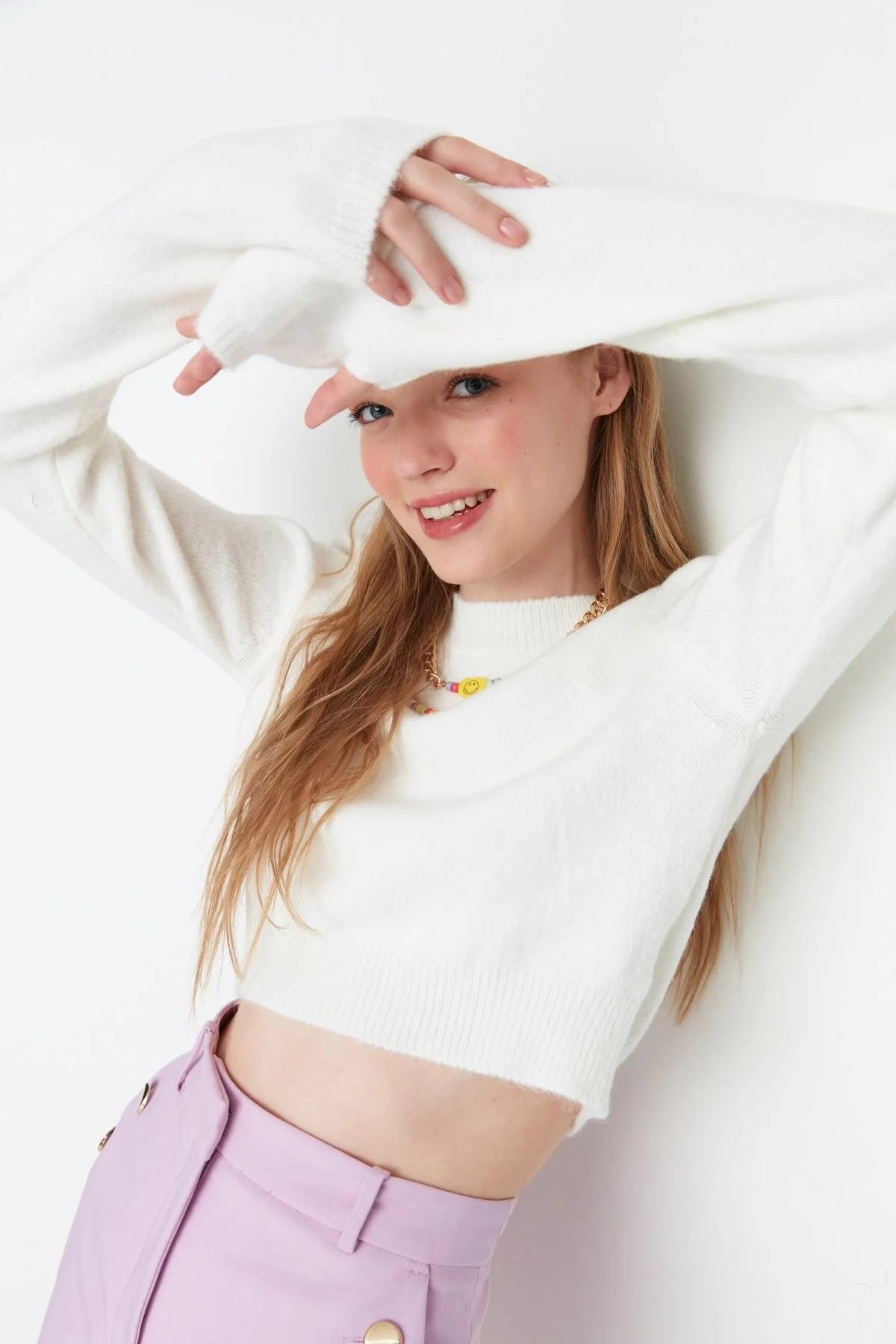 Bild von Trendyol Collection Ecrufarbener, Kurzer Strickpullover Mit Weicher Struktur für Damen - S
