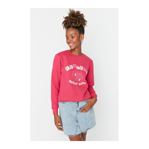 Bild von Trendyol Collection Fuchsia Basic Dickes Fleece Strick-Sweatshirt für Damen - S