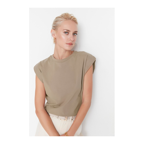 Bild von Trendyol Collection Nerzfarbenes Basic-Strick-T-Shirt