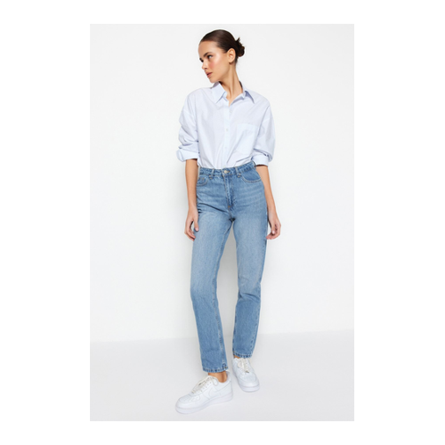Bild von Trendyol Collection Blaue, Gerade Jeans Mit Hoher Taille für Damen - 32
