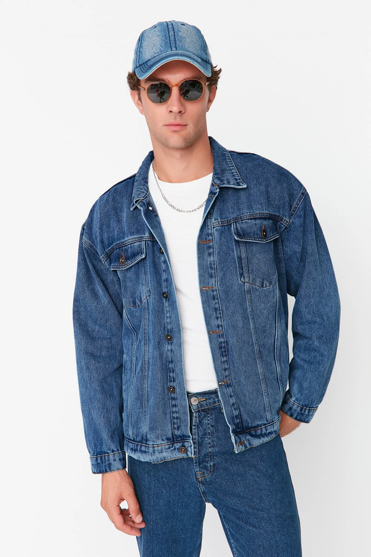 Bild von Trendyol Collection Übergroße Blaue Jeansjacke - für Herren - M