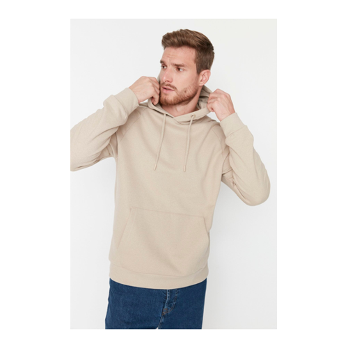 Bild von Trendyol Collection Beiges Fleece-Sweatshirt mit Kapuze für Herren