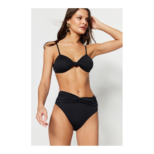 Bild von Trendyol Collection Schwarze, Geknotete Bikinihose für Damen - Hohe Taille und Normaler Beinverlauf