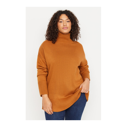 Bild von Trendyol Curve Zimt-rollkragenpullover Mit Niedriger Schulterpartie für Damen - 2XL