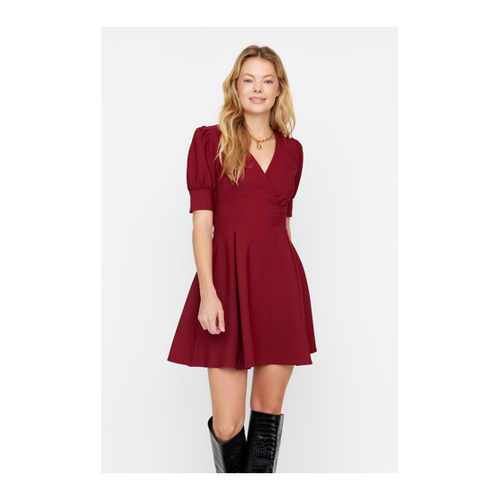 Bild von Elegantes Burgunderrotes Skaterkleid für Damen