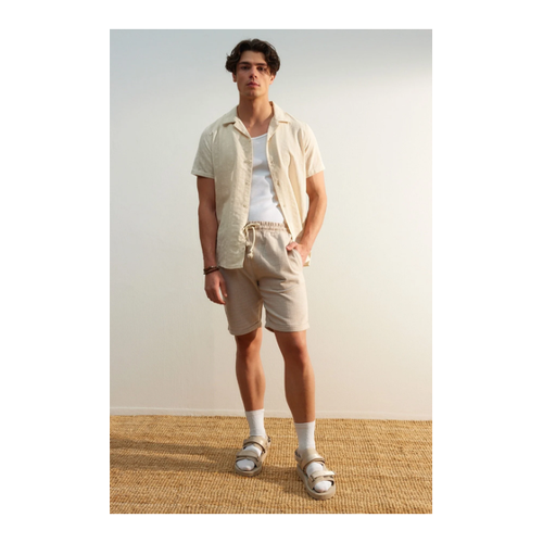 Bild von Trendyol Collection Shorts In Leinenoptik In Nerzfarbe - Herrenmode für den Sommer