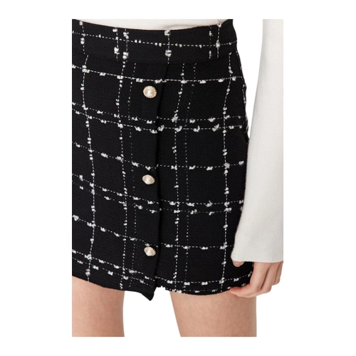 Bild von Trendyol Women's Damen Kariert/Karo Mini Eine Linie Rock Skirt, Schwarz, 36 - Modellnummer: TWOAW23ET00371