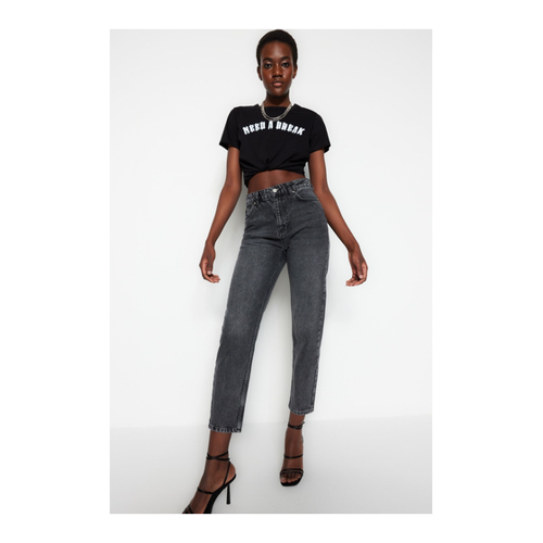 Bild von Trendyol Collection Anthrazitfarbene Mom-Jeans mit Hoher Taille für Damen - 38
