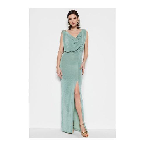Bild von Trendyol Collection Mintgrünes Langes Abendkleid Aus Strick für Damen - 38