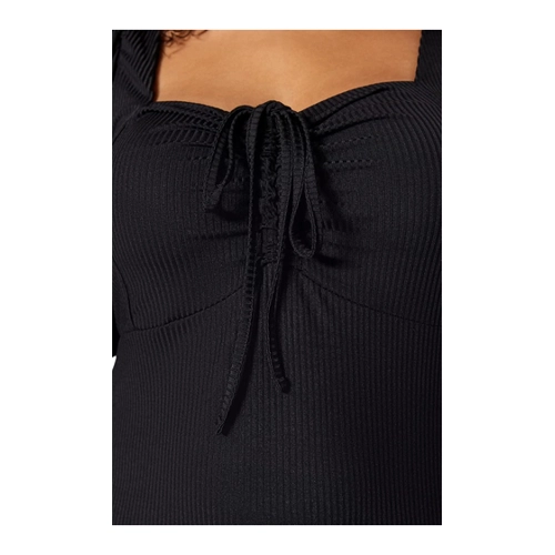Bild von Trendyol Curve Schwarzes Strickkleid mit Herzkragen für Damen - XL