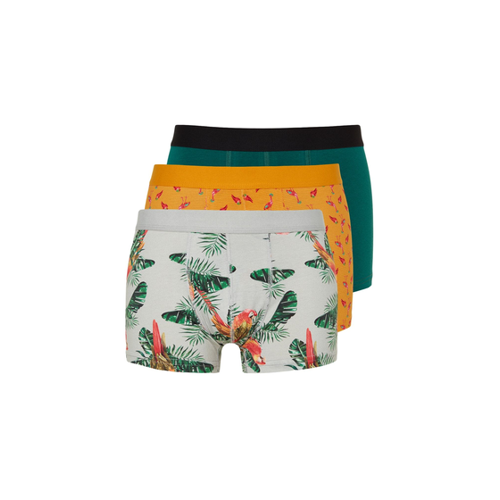 Bild von Trendyol Collection 3-teiliges Boxershorts-Set aus Baumwolle mit tropischem Muster für Herren - XL
