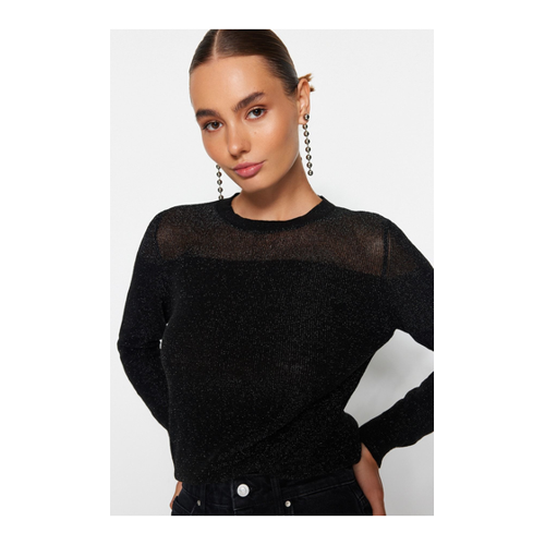 Bild von Trendyol Collection Schwarzer Transparenter Strickpullover Mit Glitzer für Damen - S