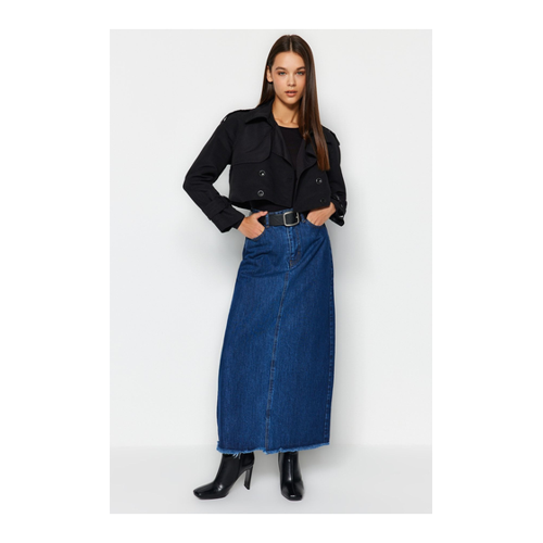 Bild von Trendyol Modest Indigo Langer Jeansrock Aus Denim für Damen - 42