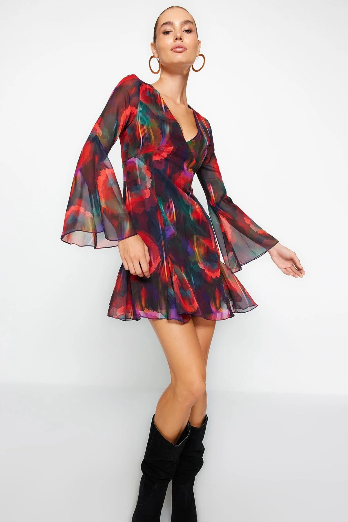 Bild von Trendyol Collection Stilvolles A-cut Chiffon Abendkleid Farbe Und Gefüttert für Damen - 40