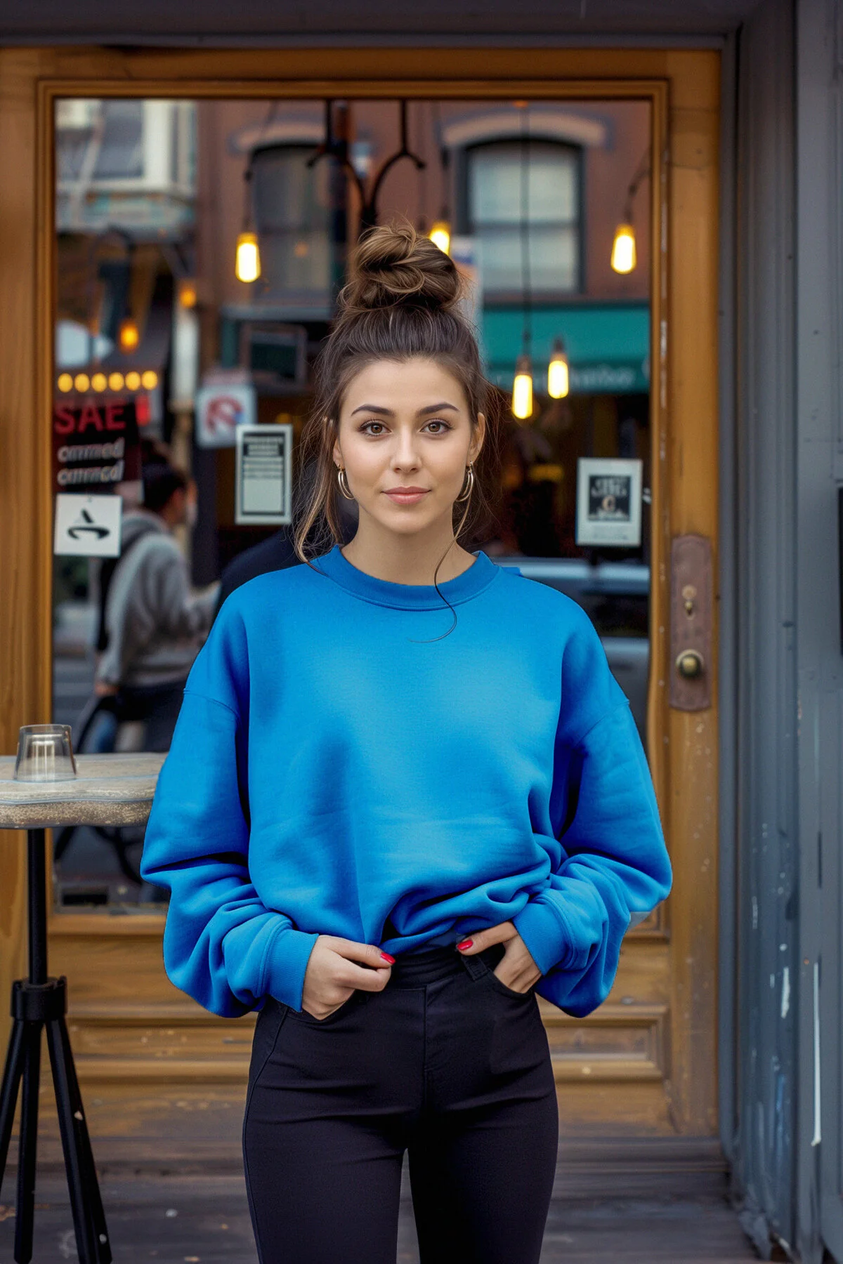 Bild von Trendyol Collection Saks Oversize/bequem Geschnittenes Basic-rundhals-sweatshirt Aus Dickem Fleece Mit Innenfutter für Damen - S