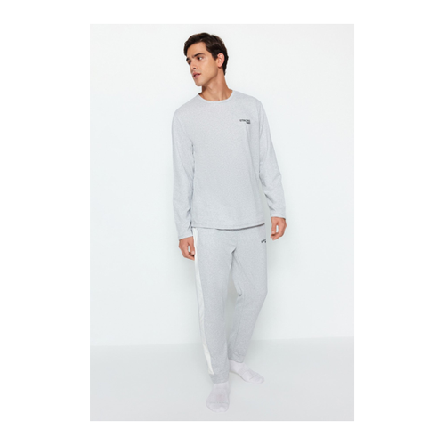 Bild von Trendyol Collection Graues, Detailliertes Strickpyjama-set Mit Stickerei für Herren - XL