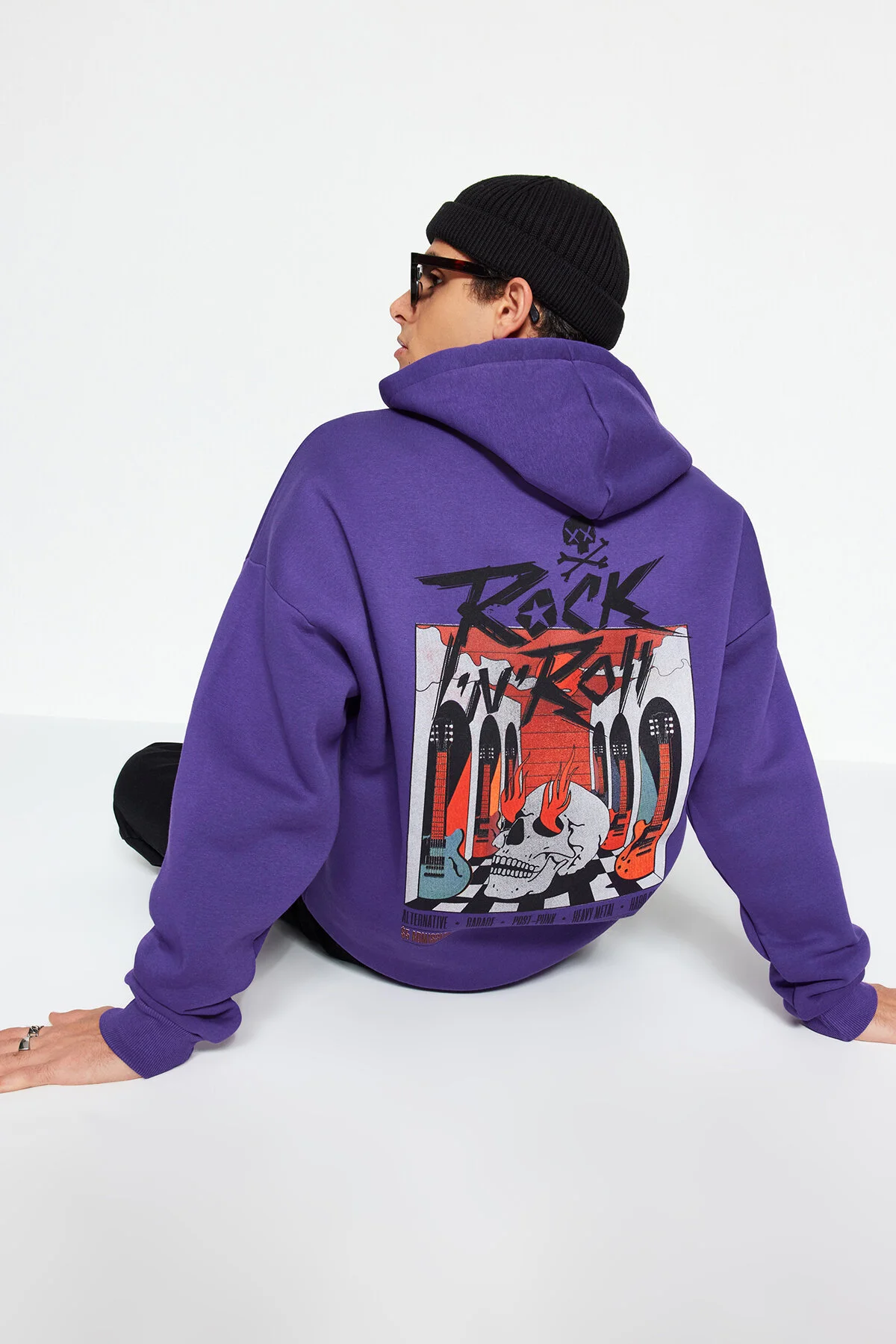 Bild von Trendyol Collection Lila Fleece/warmes Oversize-kapuzen-sweatshirt - für Herren - S