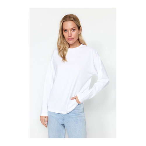 Bild von Trendyol Collection Weißes Basic-Strick-T-Shirt für Damen