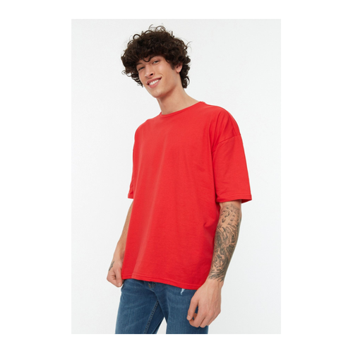 Bild von Trendyol Collection Rotes Oversize-T-Shirt für Herren