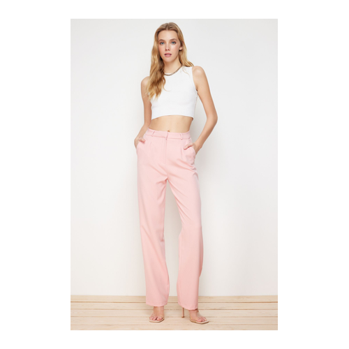 Bild von Trendyol Collection Rosa Gerade Geschnittene Bundfaltenhose für Damen