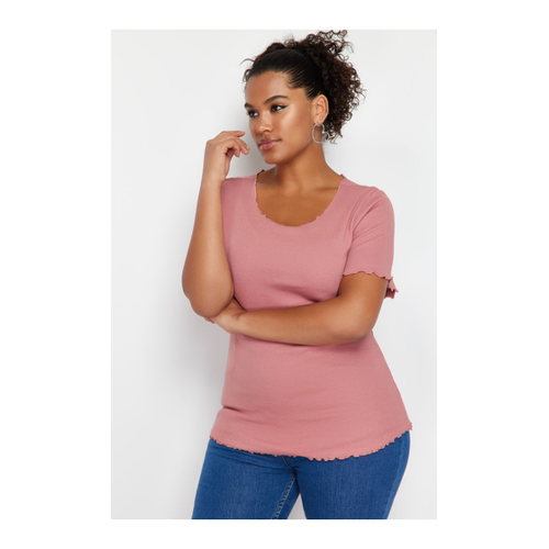 Bild von Trendyol Curve Dusty Rose Camisole-strickbluse In Übergröße für Damen - 2XL