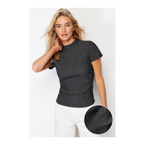 Bild von Trendyol Collection Anthrazitfarbene Strickbluse für Damen