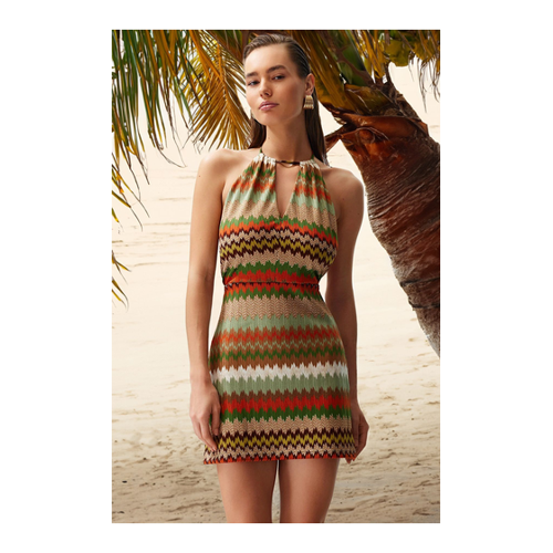 Bild von Trendyol Collection Geometrisches Mini-Strick-Strandkleid für Damen