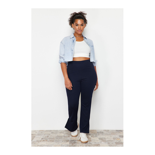 Bild von Trendyol Curve Marineblaue Strickhose mit Ziernähten für Damen - XL