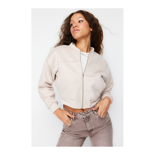 Bild von Trendyol Collection Übergroße Wildleder-Bomberjacke – Stone für Damen