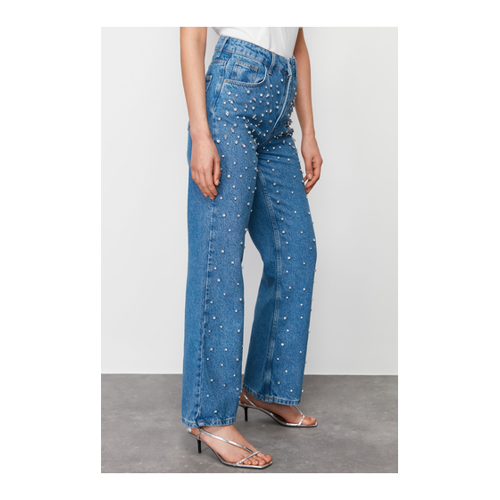 Bild von Modische Blaue Jeans Mit Hoher Taille für Damen