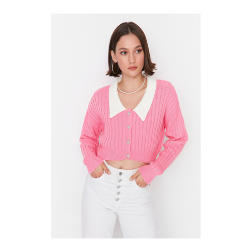 Bild von Stylischer Rosa Crop-Cardigan für Damen von Trendyol