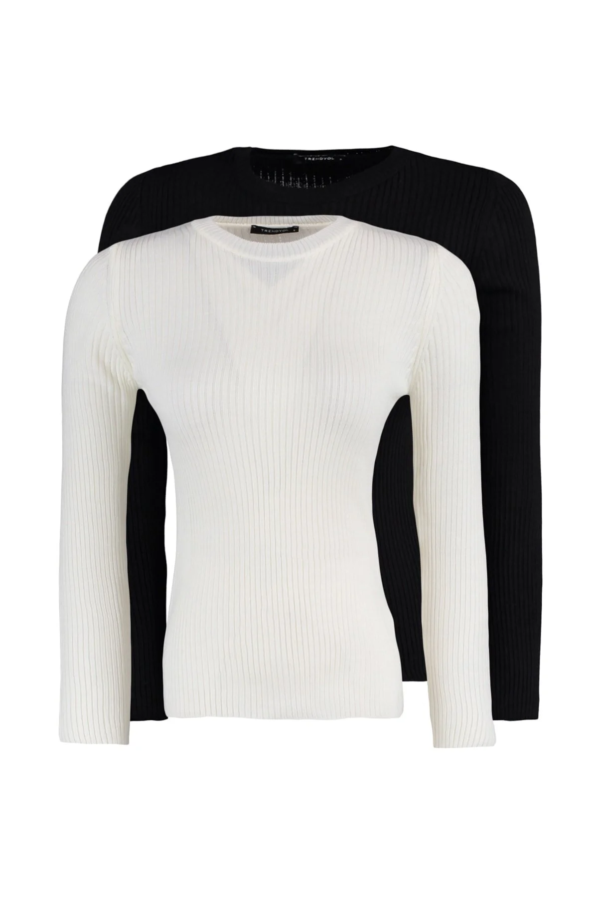 Bild von Trendyol Collection Schwarz-weiße Strickpullover Doppelpack für Damen - XL