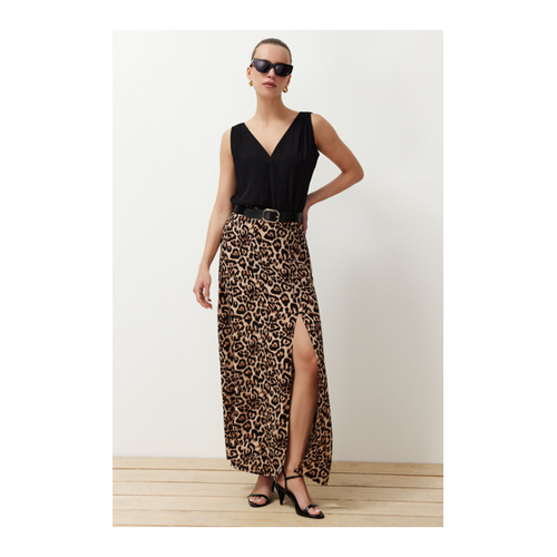 Bild von Trendyol Collection Maxirock Aus Viskose Mit Leopardenmuster