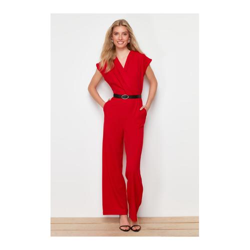 Bild von Eleganter roter gewebter Jumpsuit für Damen